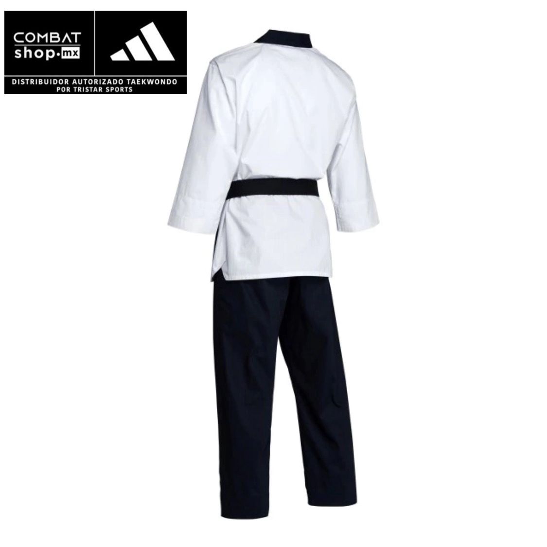Adidas Dobok Poomsae Adulto Hombre (Blanco/Azul Obscuro) - Image 3