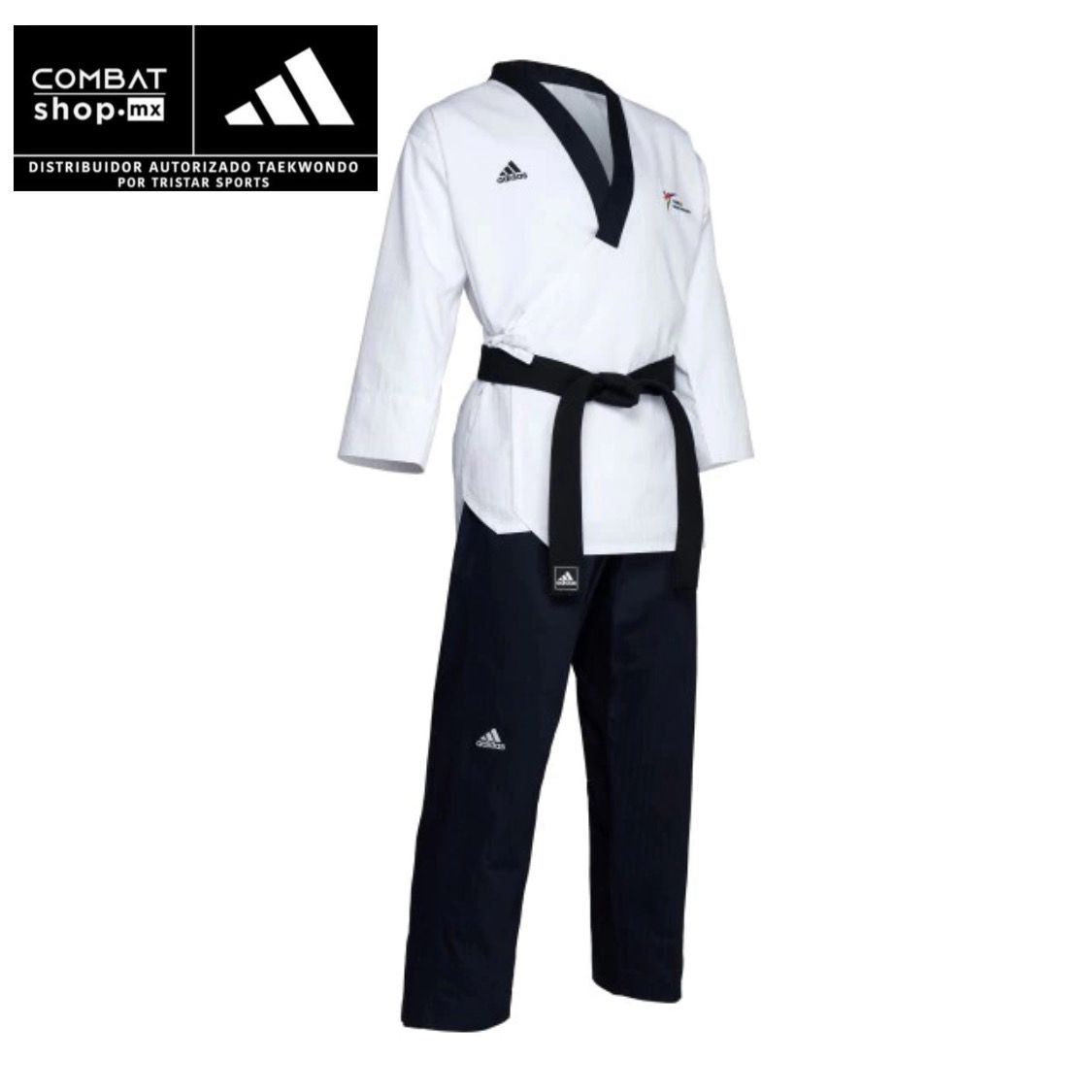 Adidas Dobok Poomsae Adulto Hombre (Blanco/Azul Obscuro)