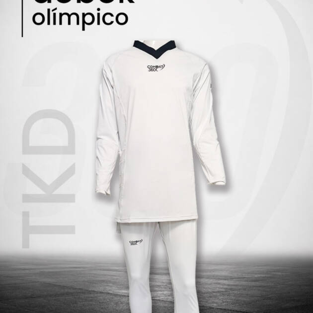 Dobok Olímpico Pro Cuello Negro Combat 360
