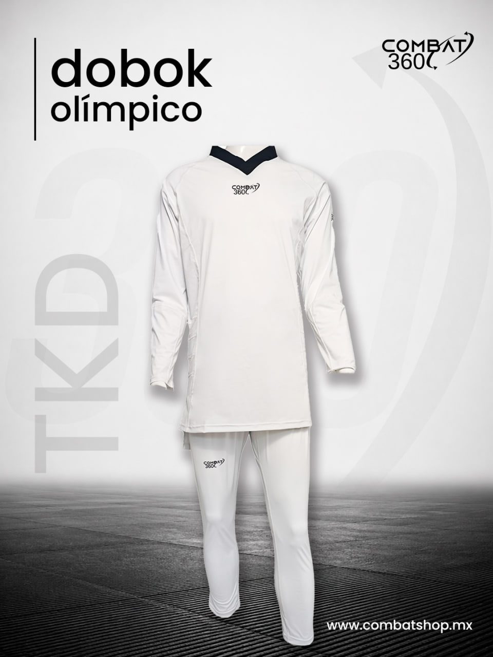 COMBAT 360 DOBOK OLIMPICO PRO CUELLO NEGRO